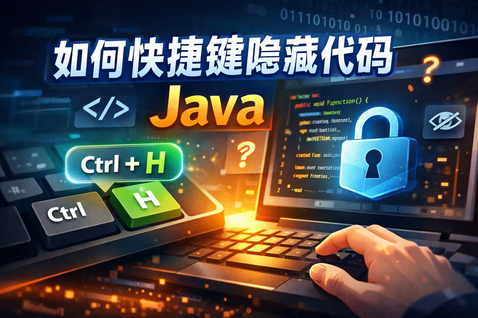 如何快捷键隐藏代码java