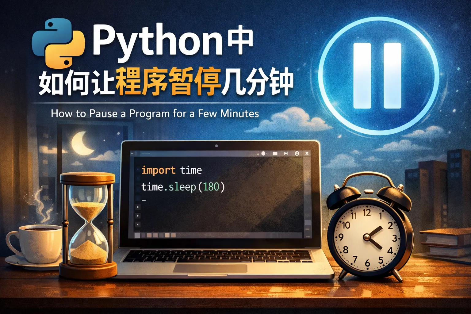python中如何让程序暂停几分钟