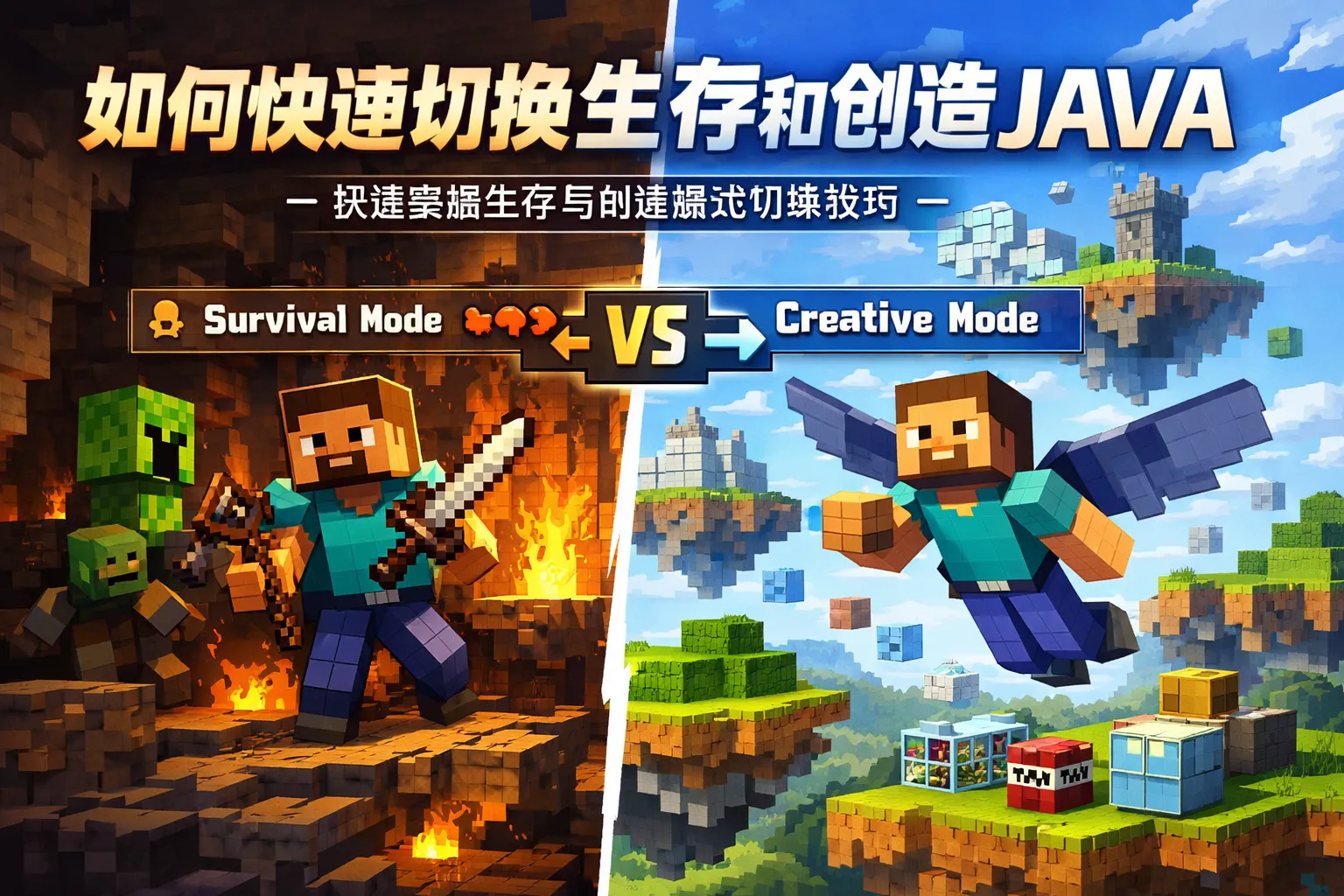 如何快速切换生存和创造java