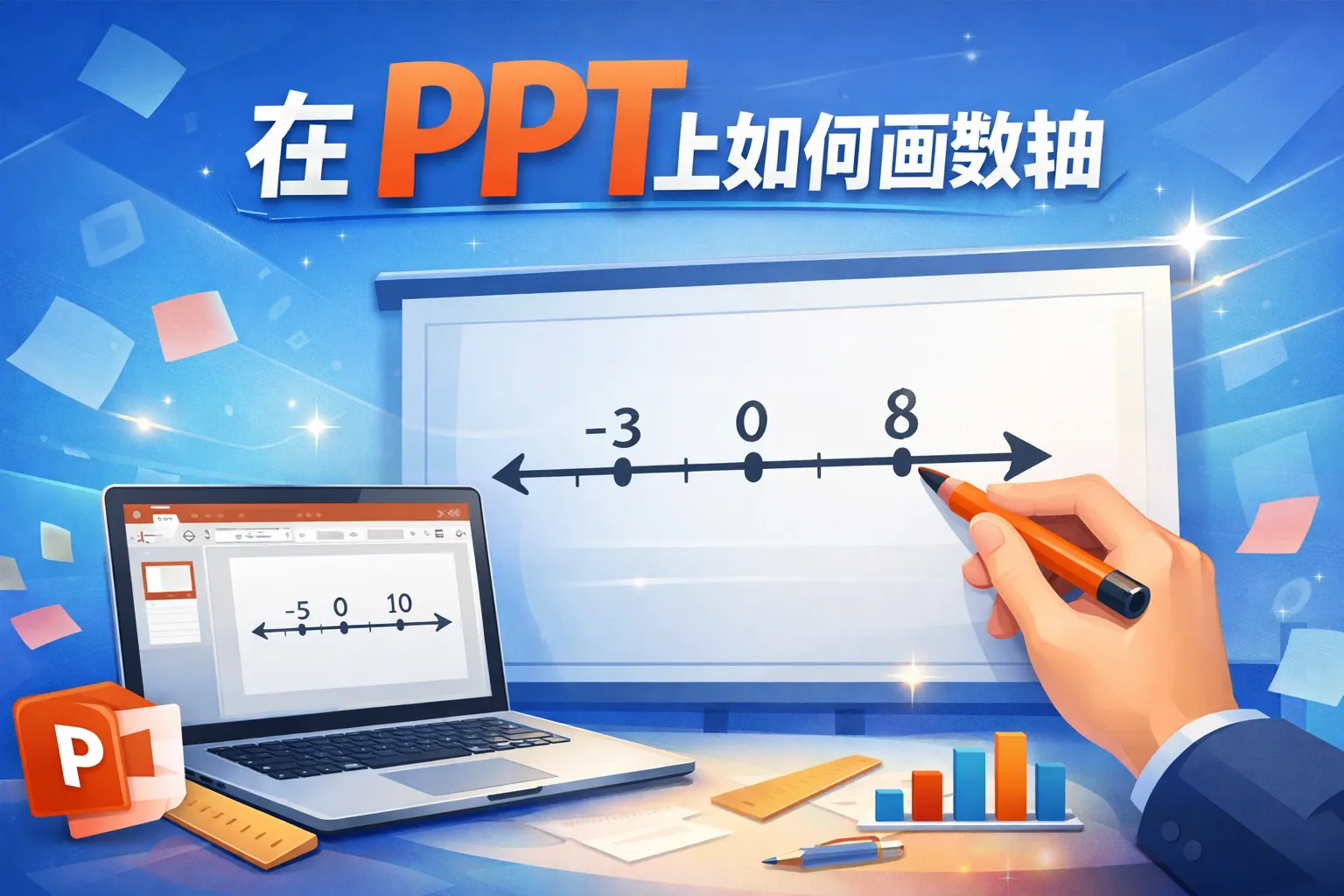 在ppt上如何画数轴
