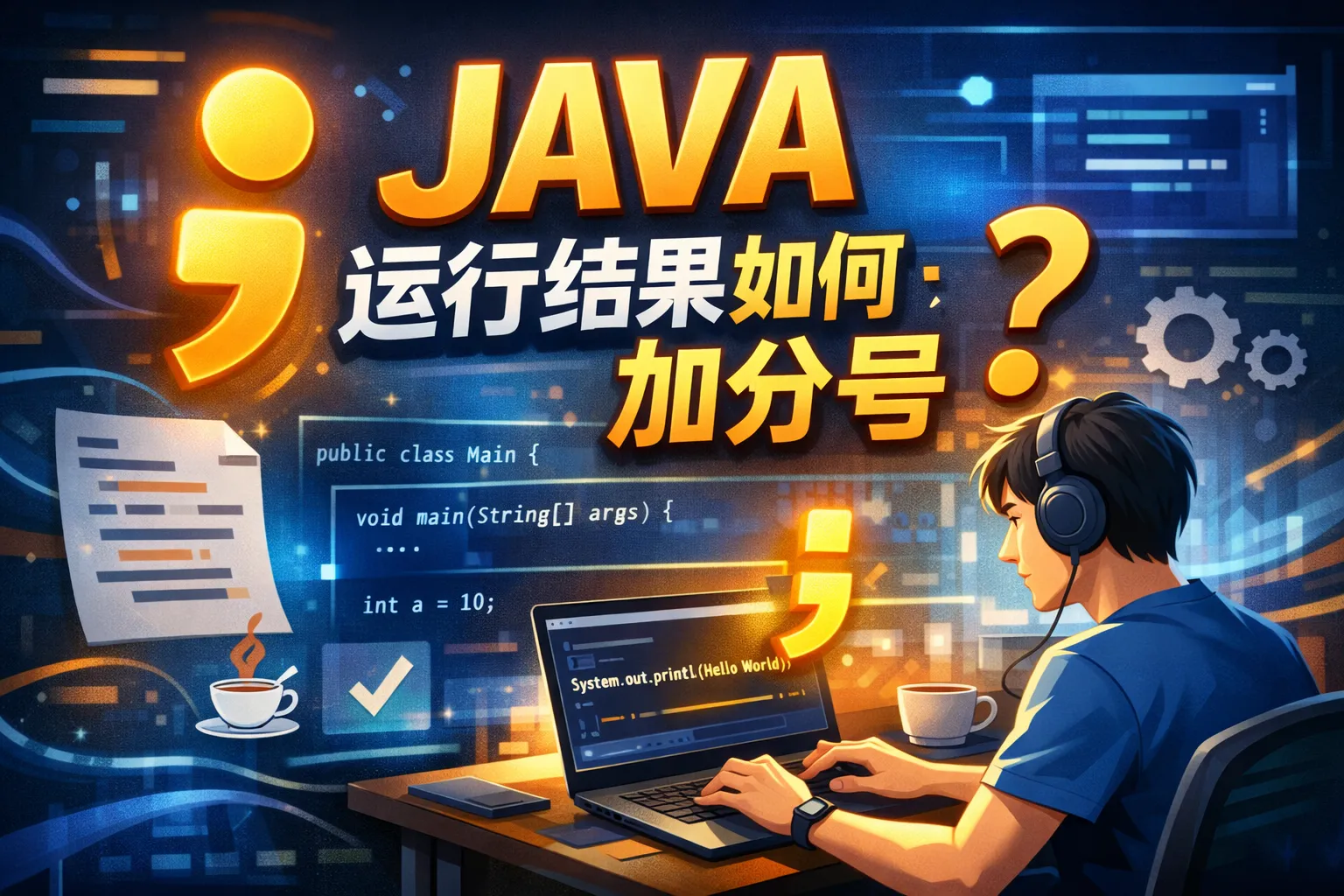 JAVA运行结果如何加分号