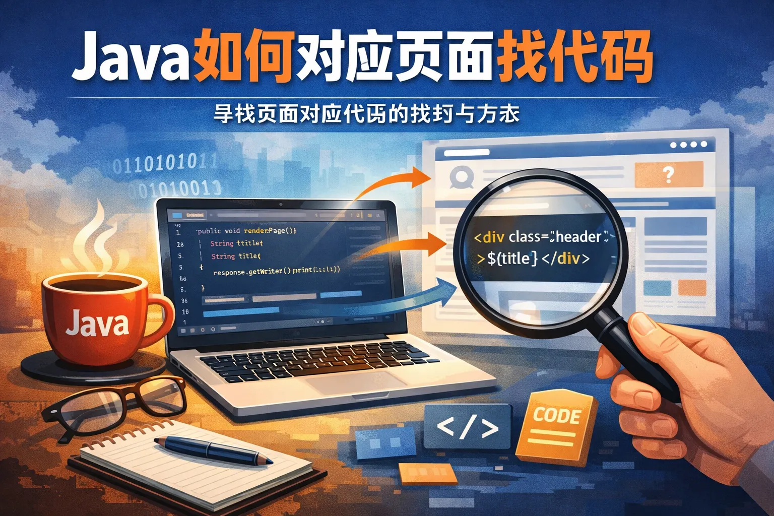 java如何对应页面找代码