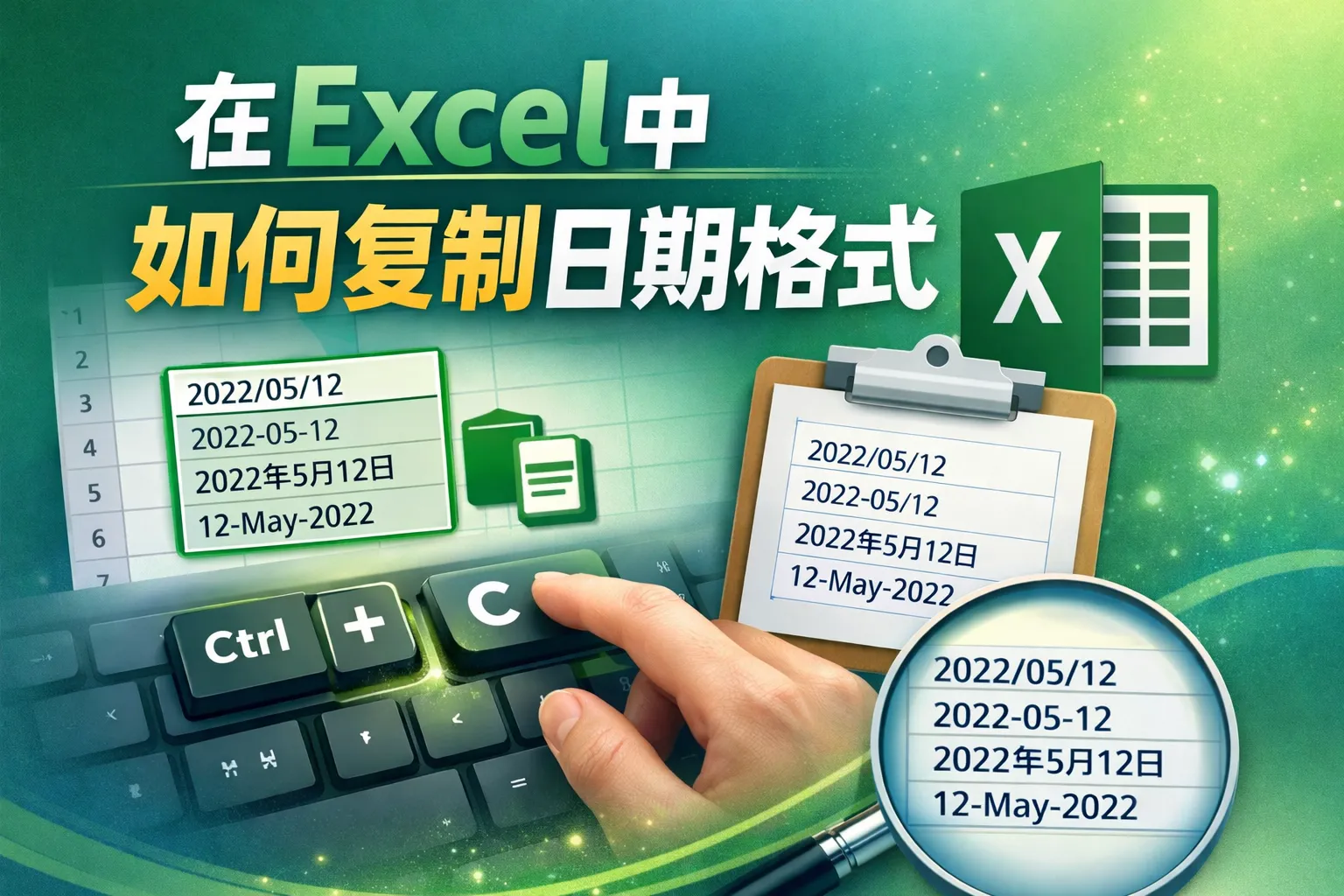 在excel中如何复制日期格式