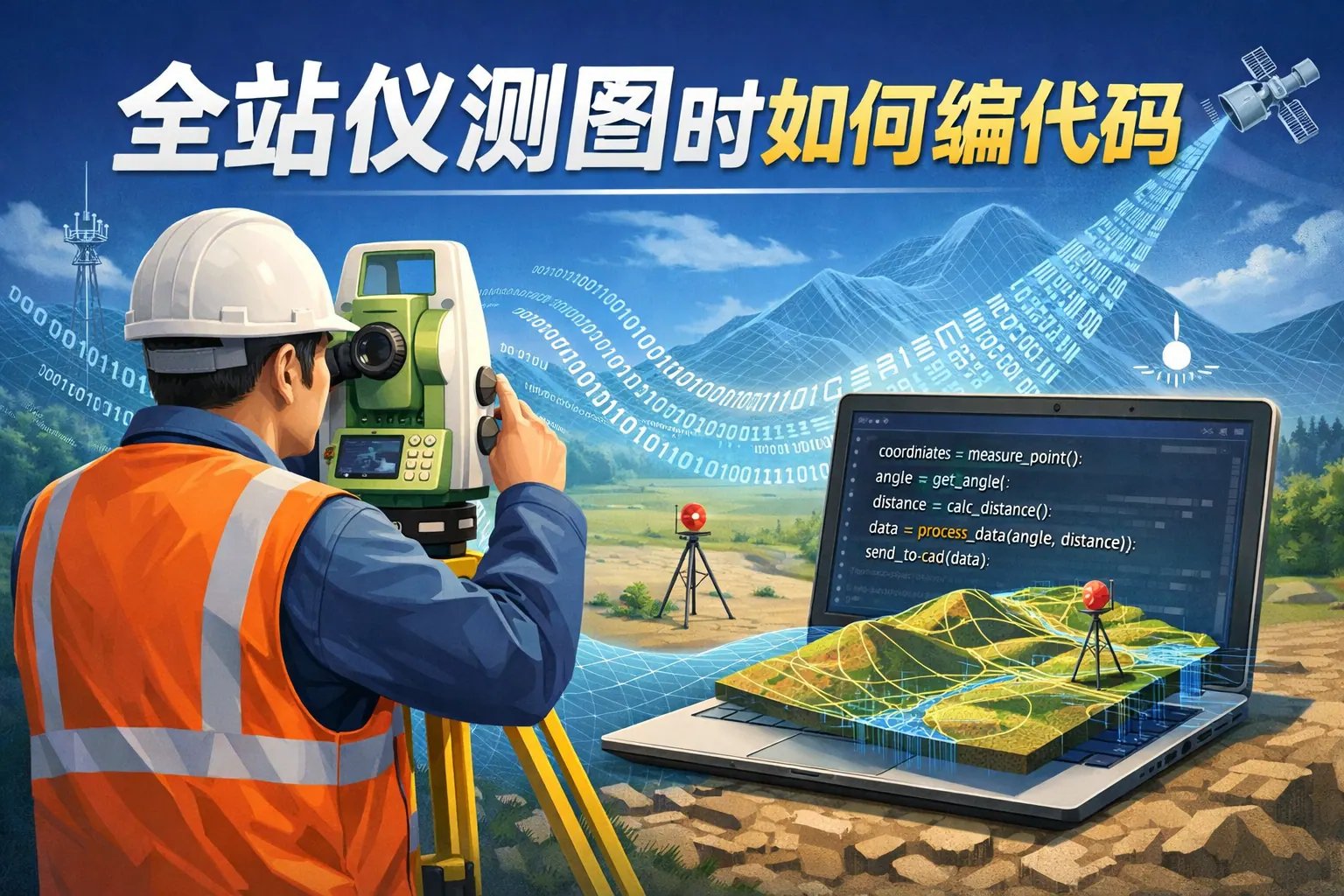 全站仪测图时如何编代码
