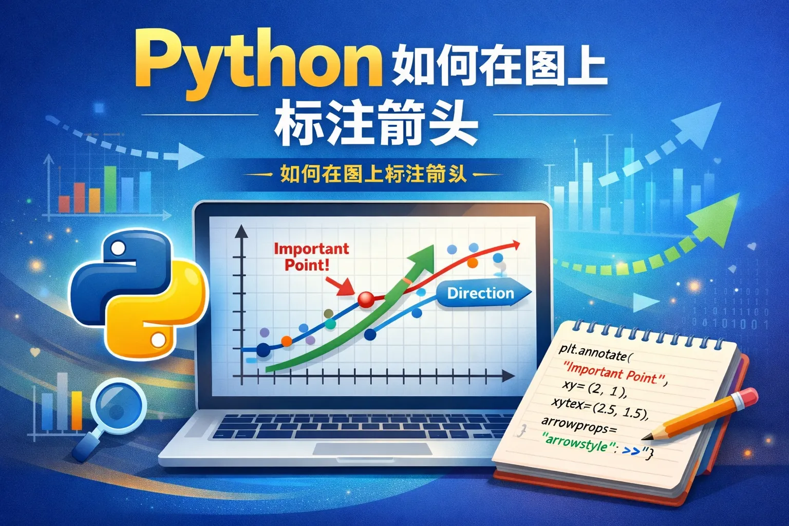 python如何在图上标注箭头