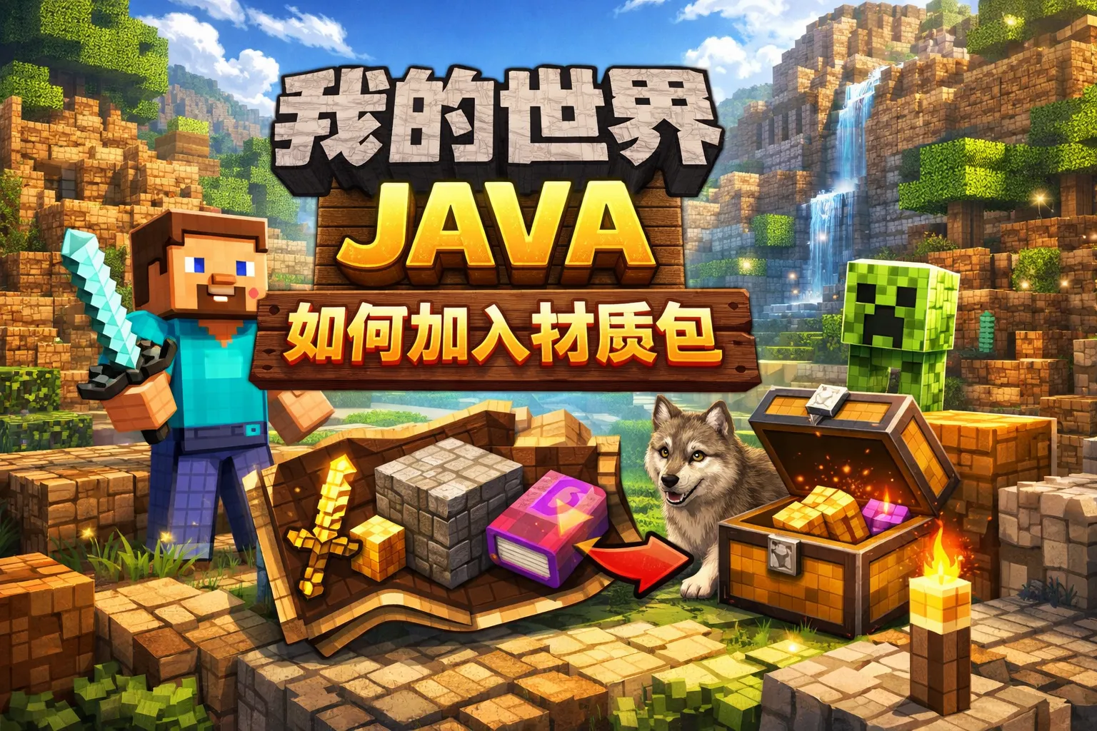 我的世界java如何加入材质包