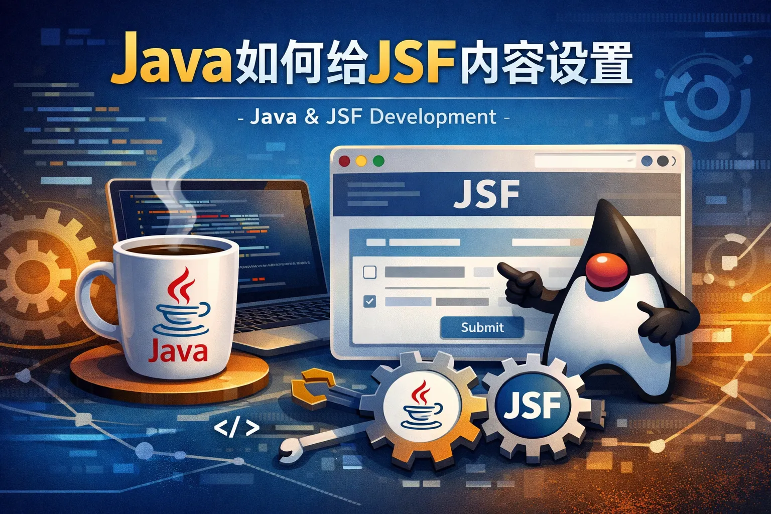 java如何给jsf内容设置