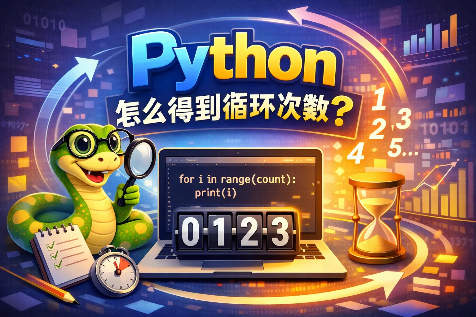 python怎么得到循环次数