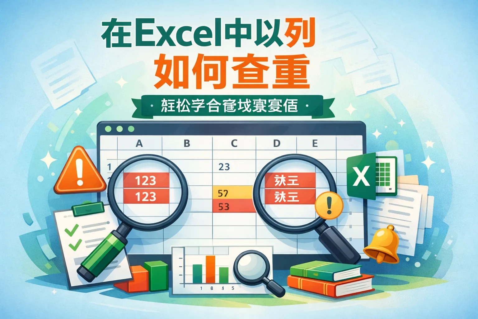 在excel中以列如何查重