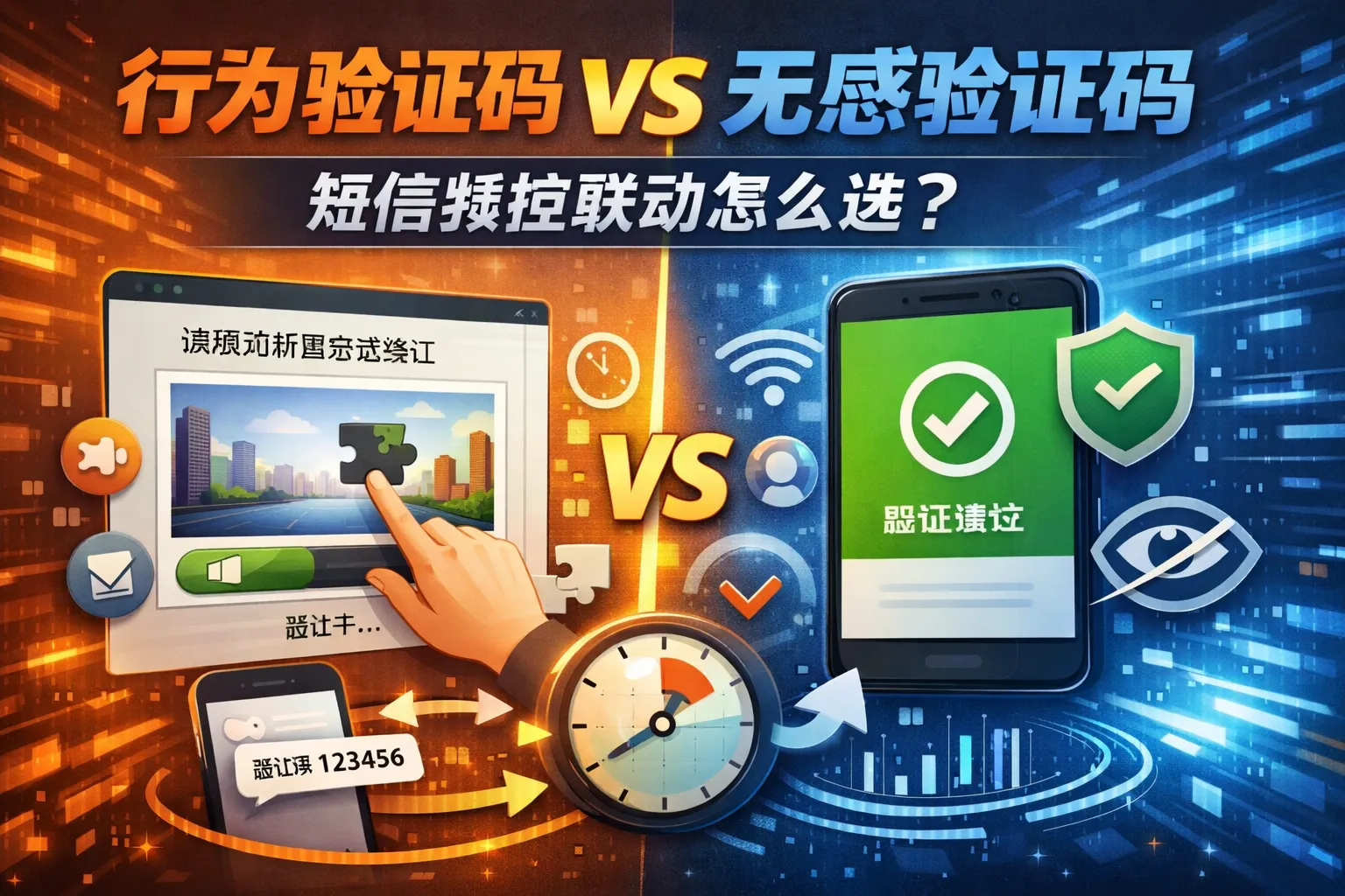 行为验证码vs无感验证码:短信频控联动怎么选?
