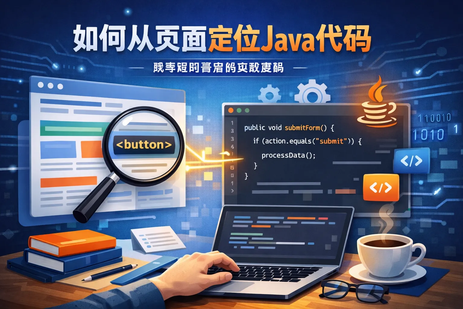 如何从页面定位java代码