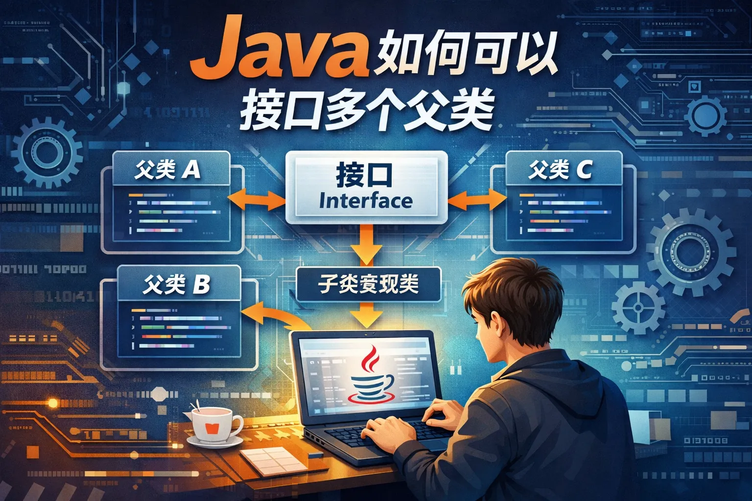 java如何可以接口多个父类