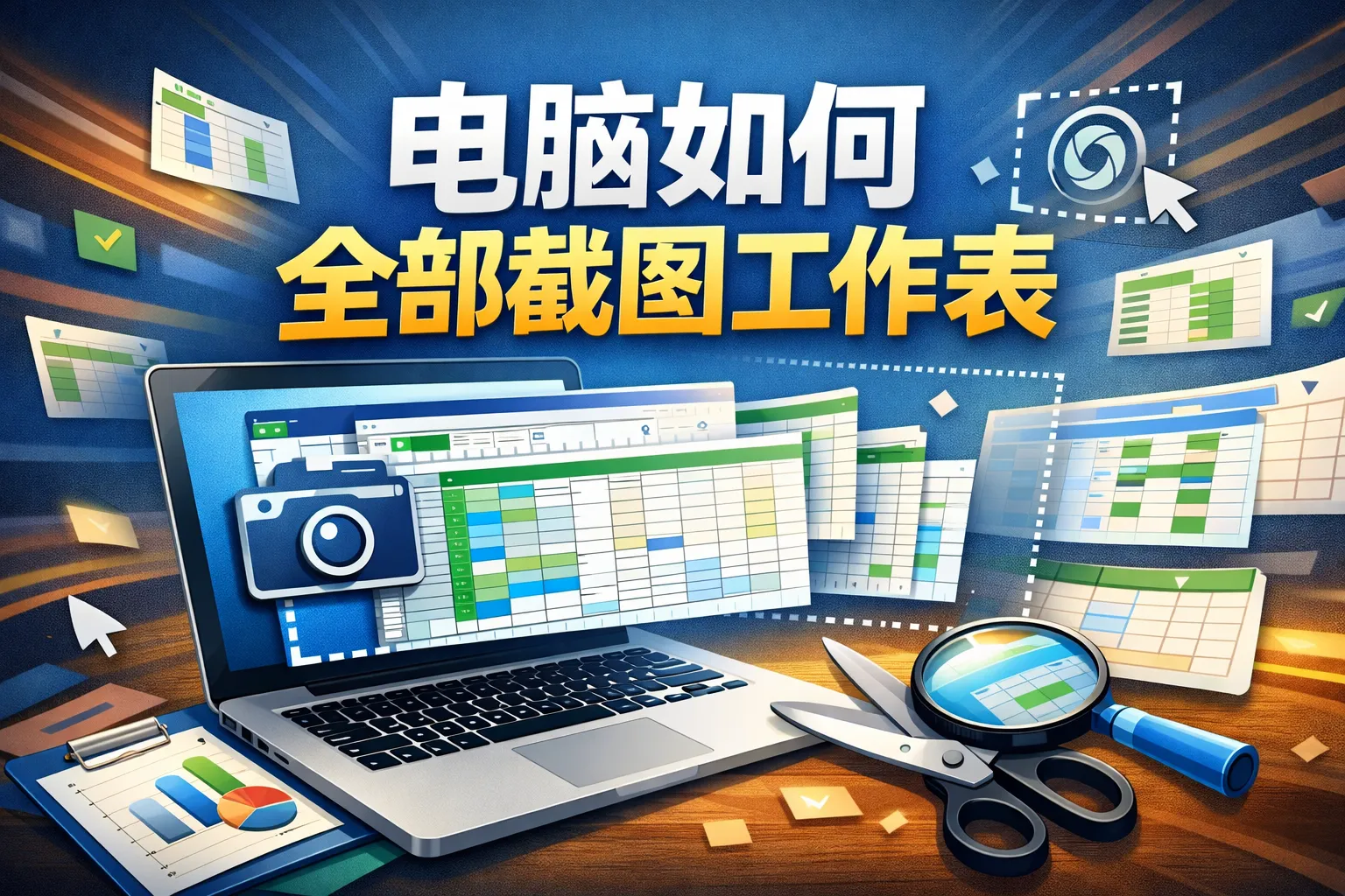 电脑如何全部截图工作表