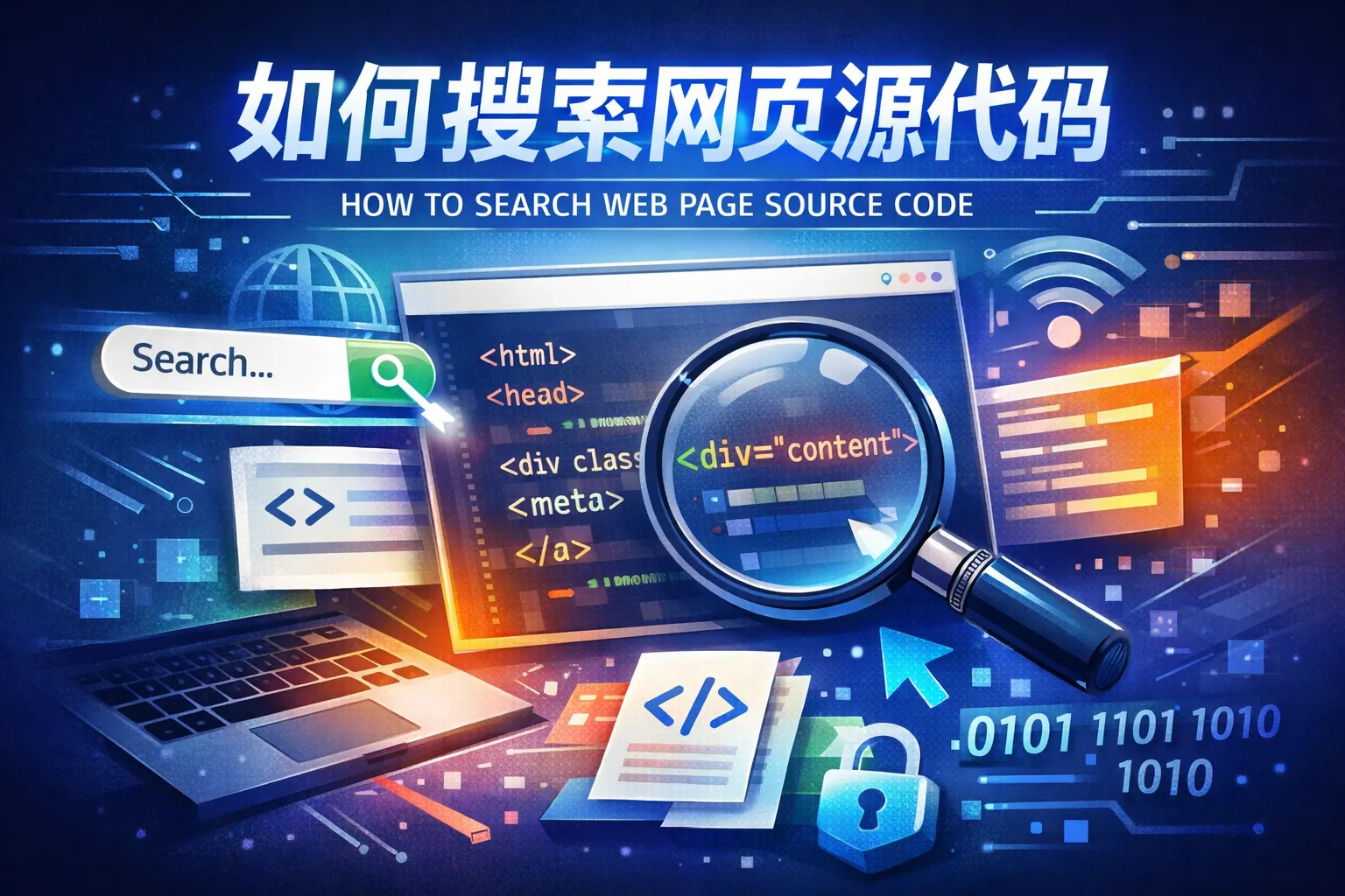 如何搜索网页源代码