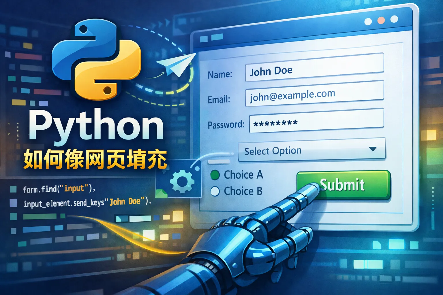 python如何像网页填充