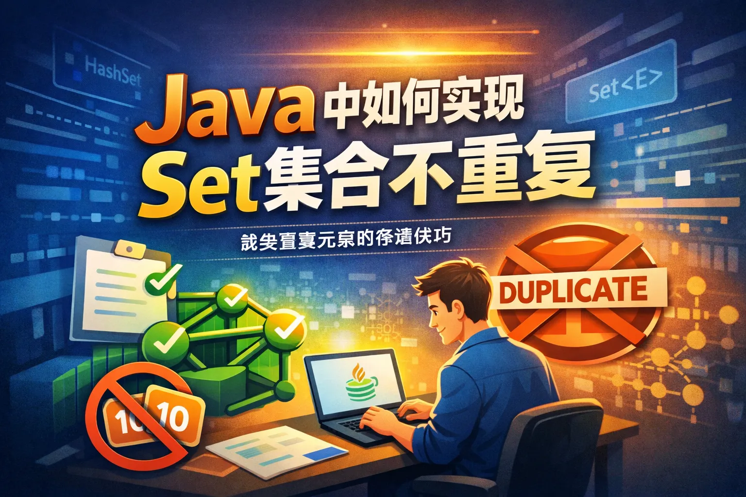 java中如何实现set集合不重复
