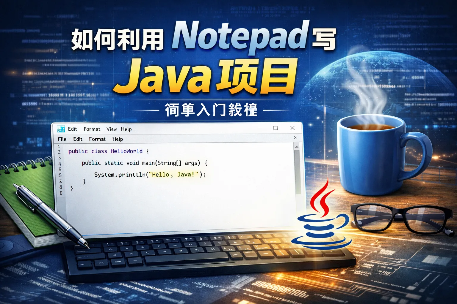 Notepad Cos 如何利用notepad写java项目