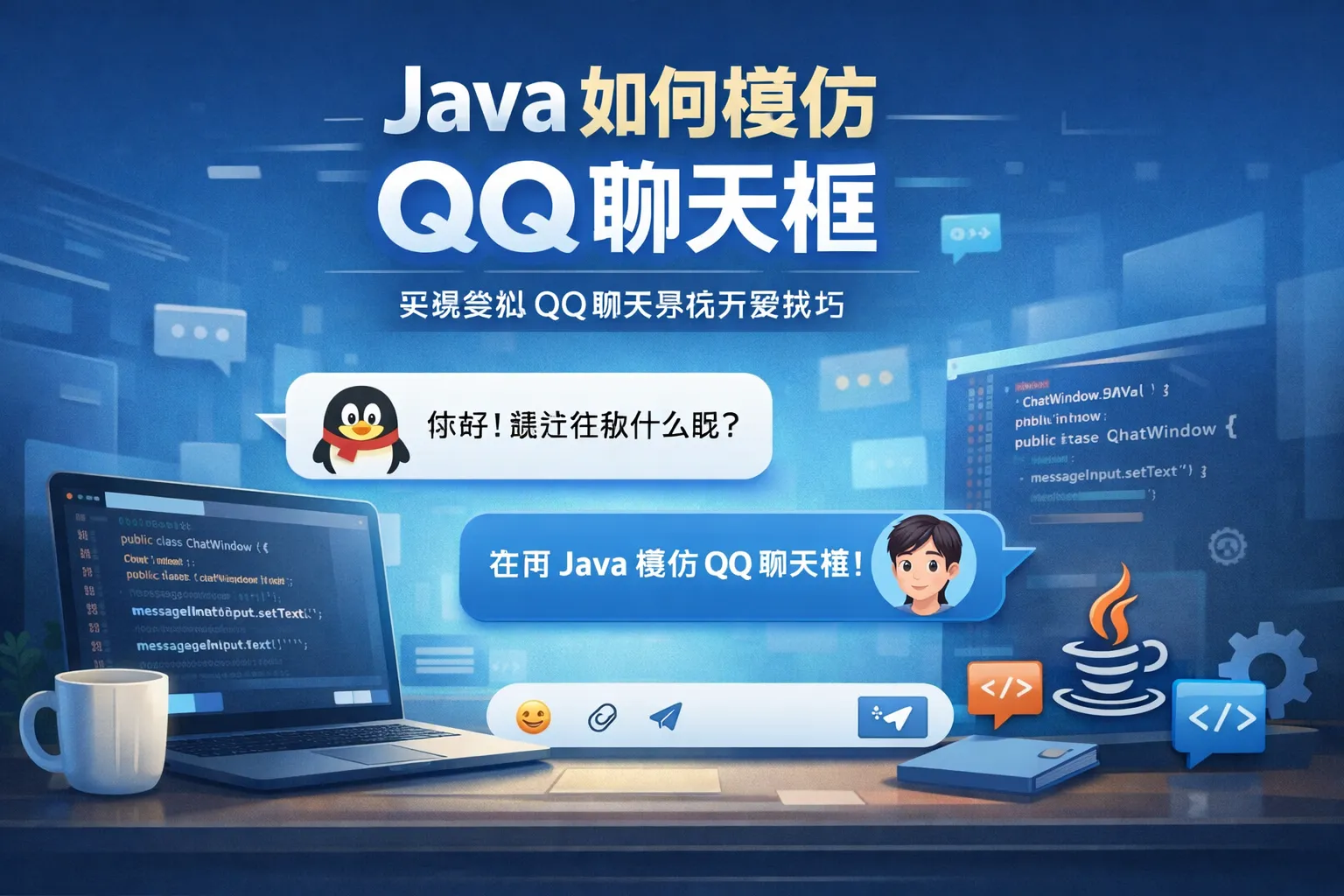 java 如何模仿qq聊天框