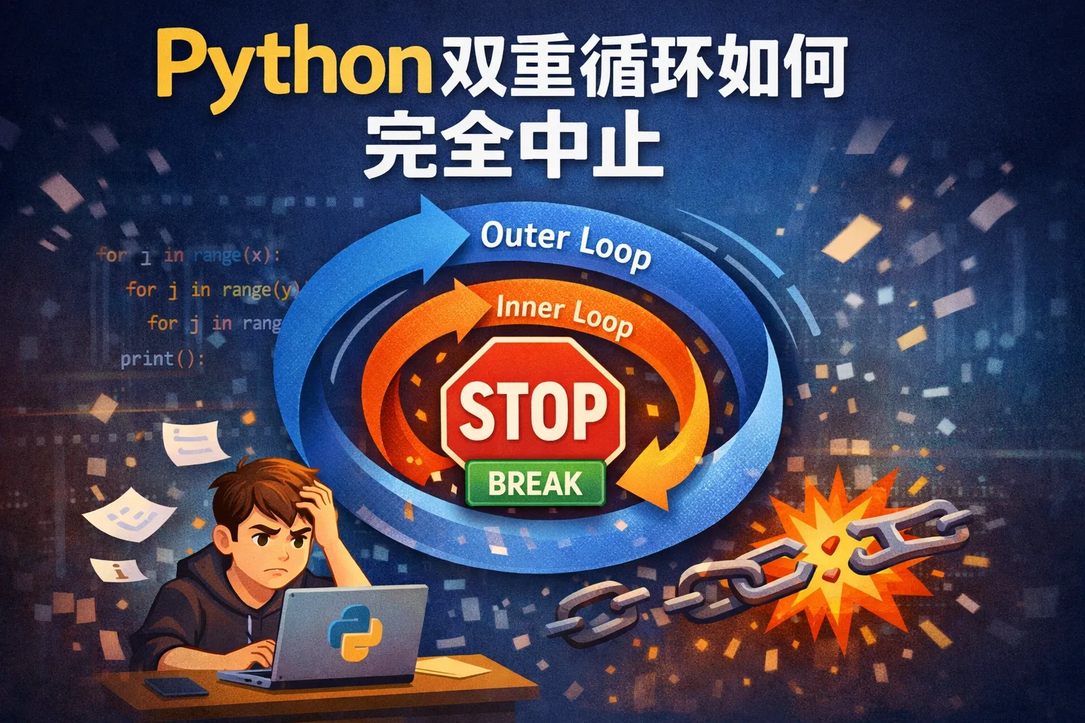python双重循环如何完全中止