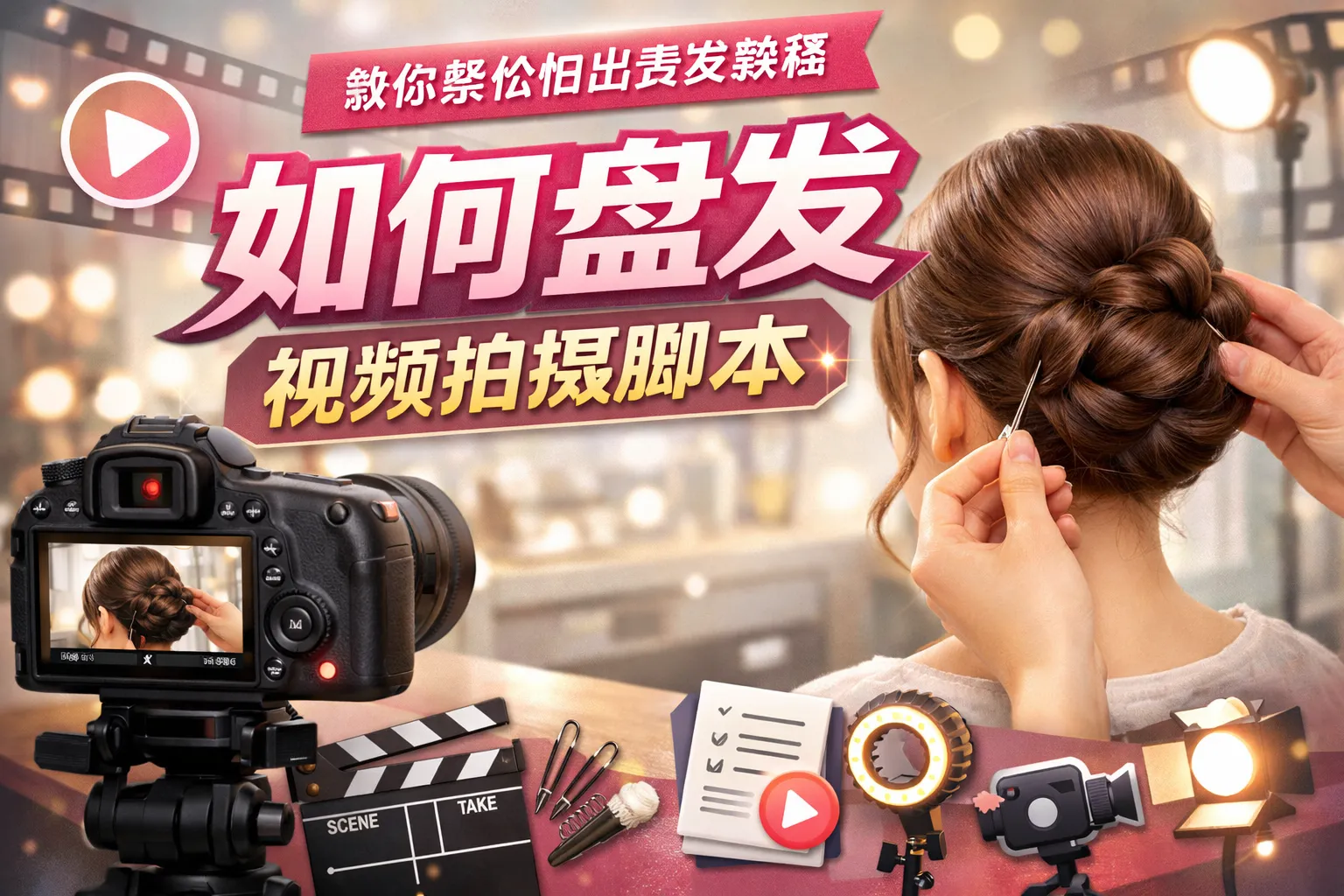 如何盘发视频拍摄脚本