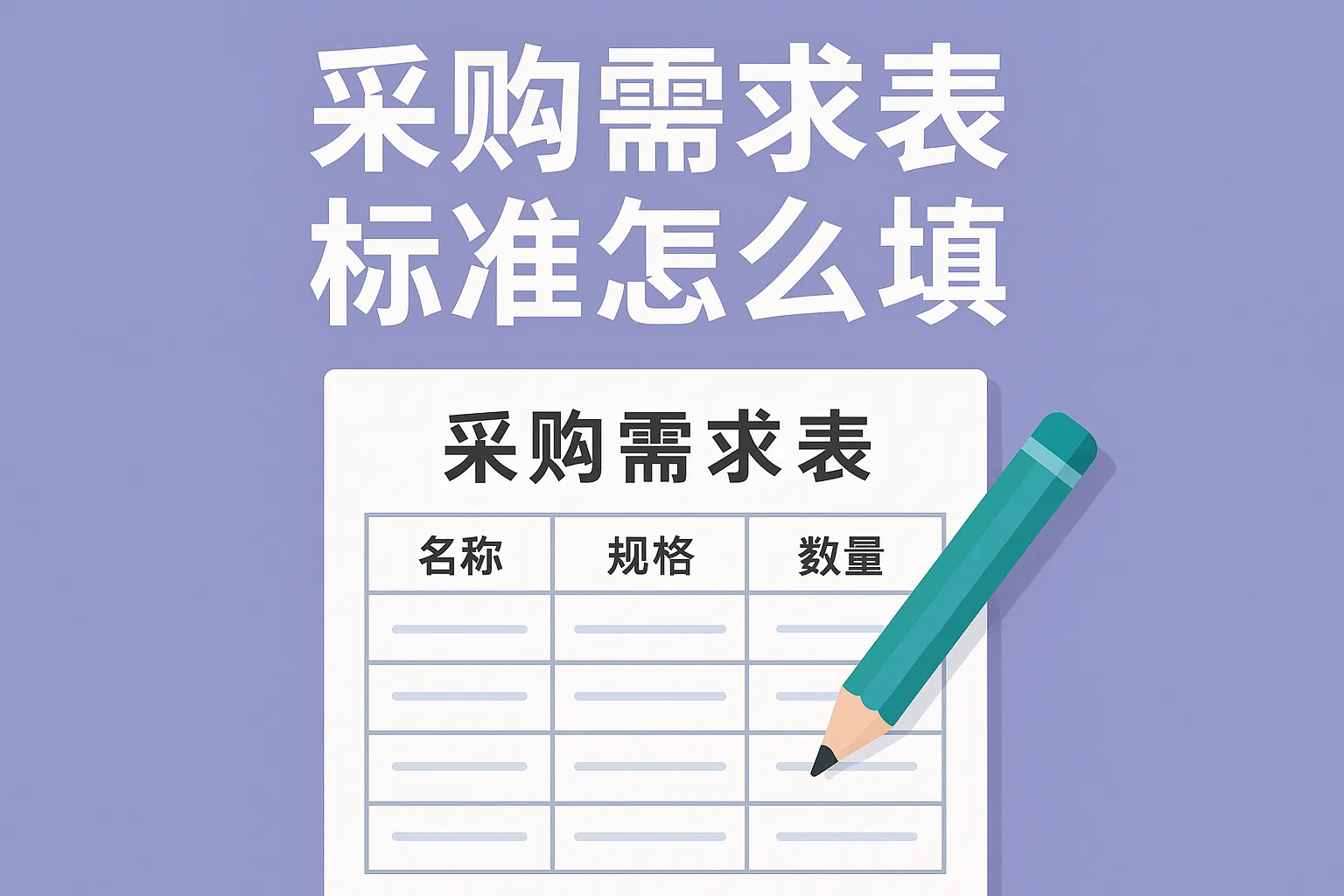 采购需求表标准怎么填