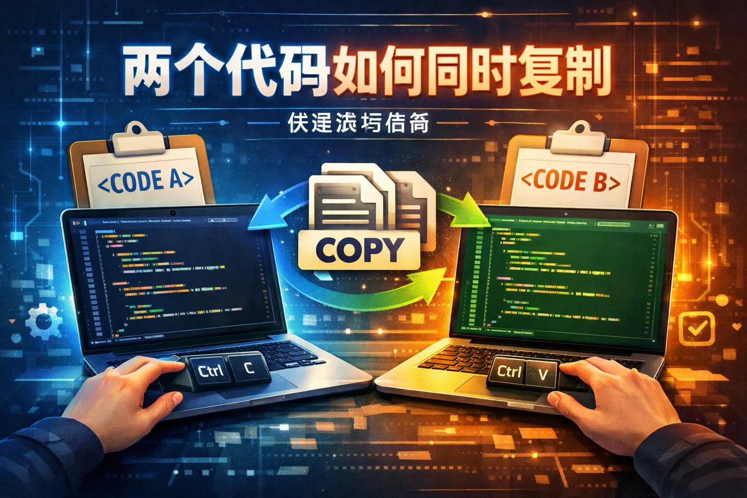 两个代码如何同时复制