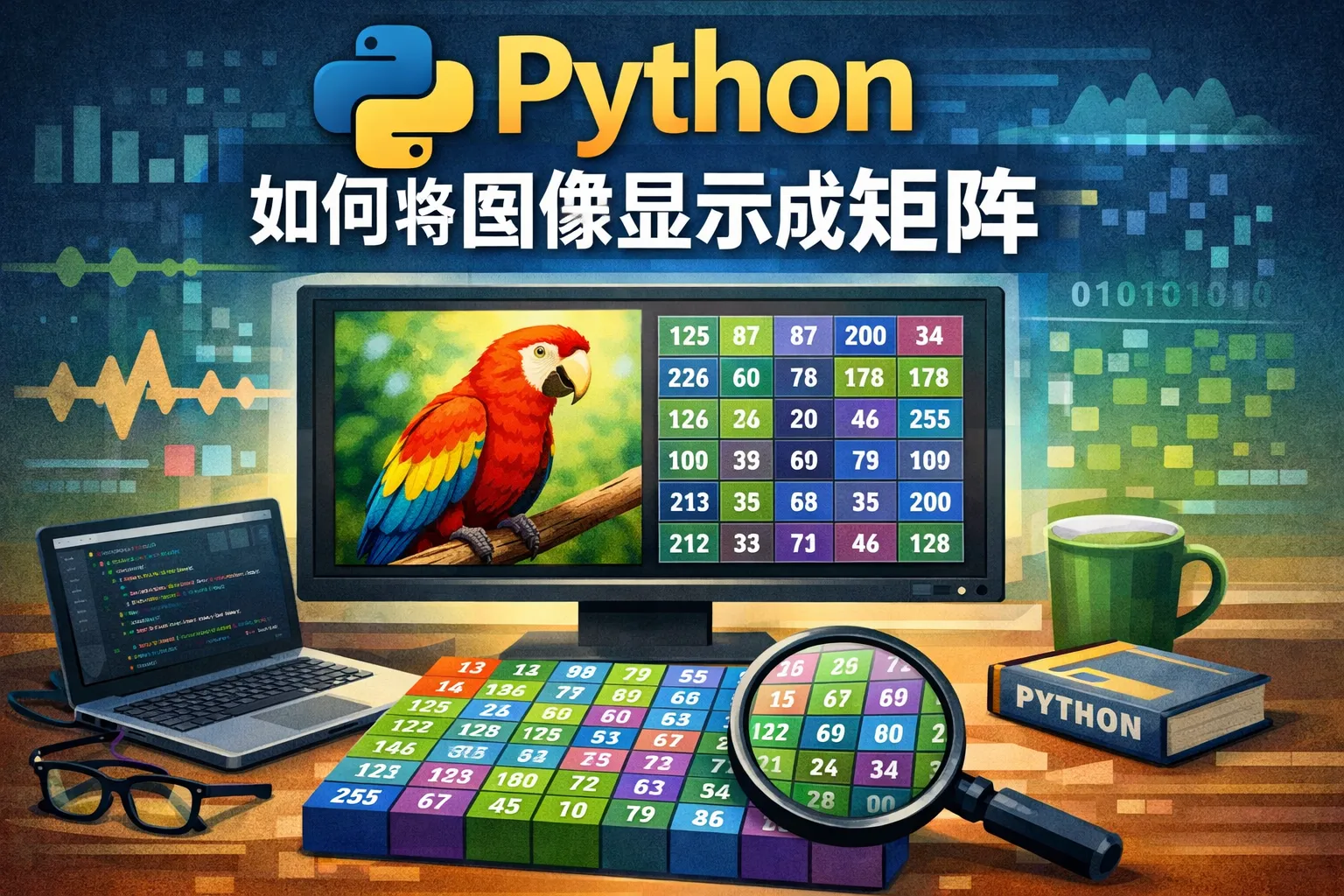 python如何将图像显示成矩阵