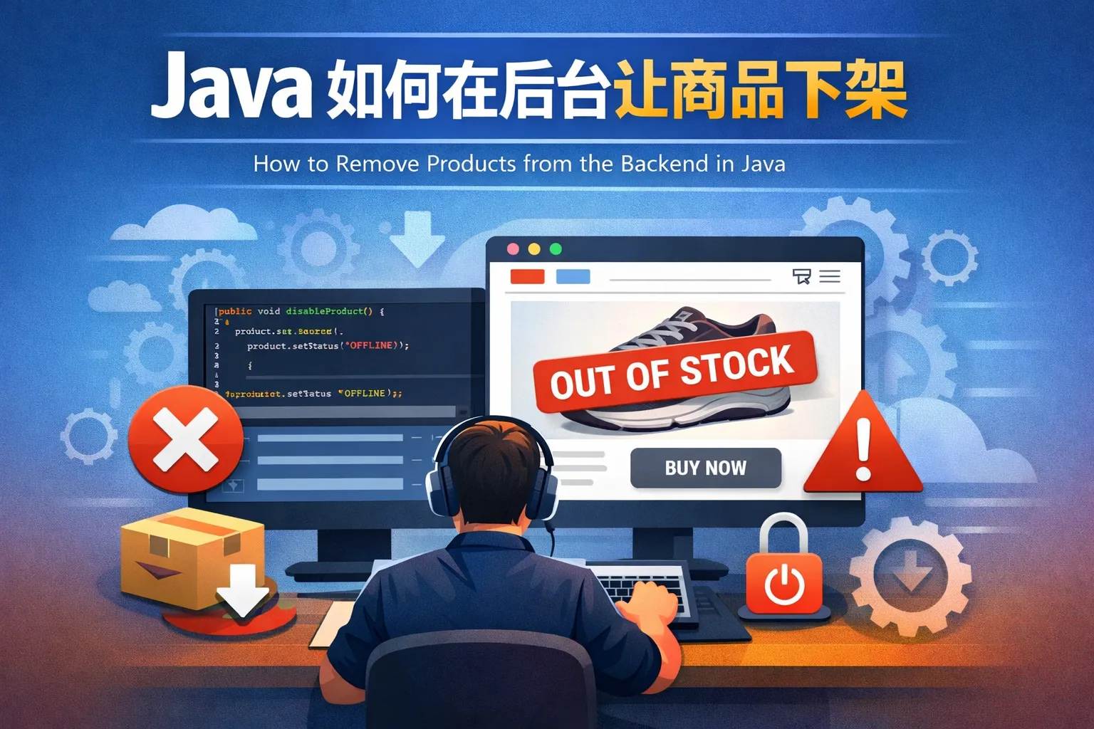 java如何在后台让商品下架