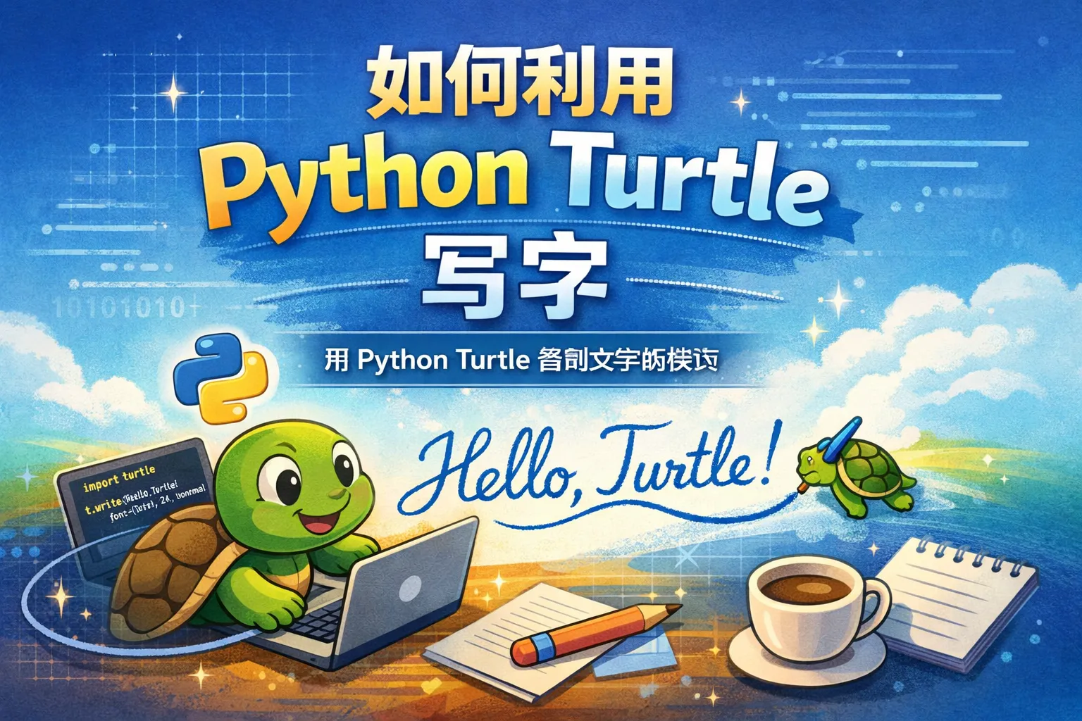 如何利用python turtle写字
