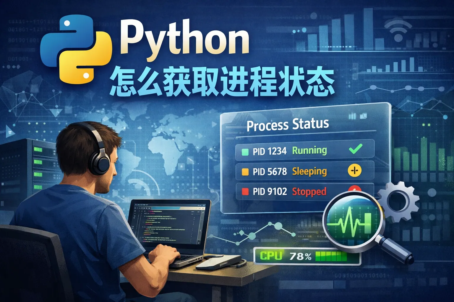 python怎么获取进程状态
