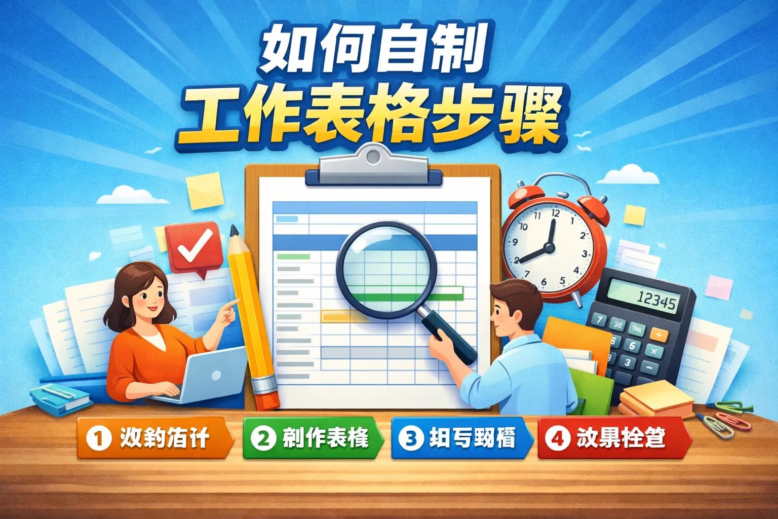 如何自制工作表格步骤