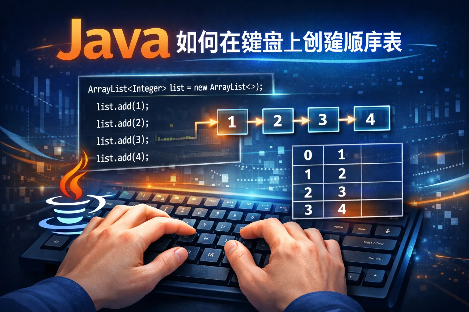 java如何在键盘上创建顺序表
