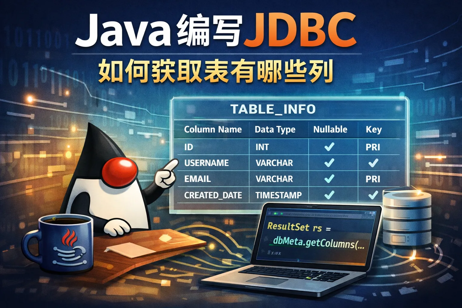 java编写jdbc如何获取表有哪些列