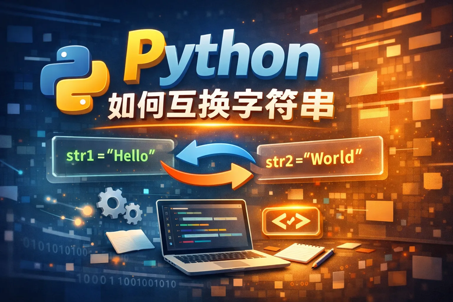 python如何互换字符串