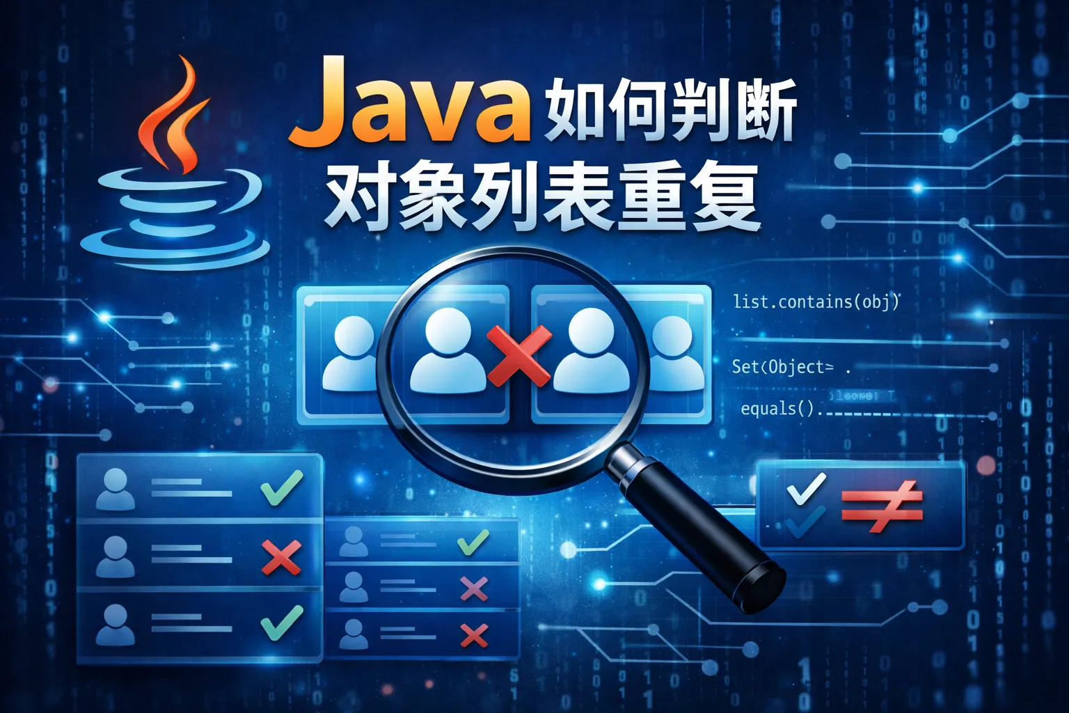 java如何判断对象列表重复