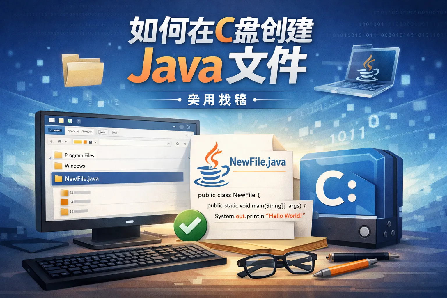 如何在c盘创建Java文件