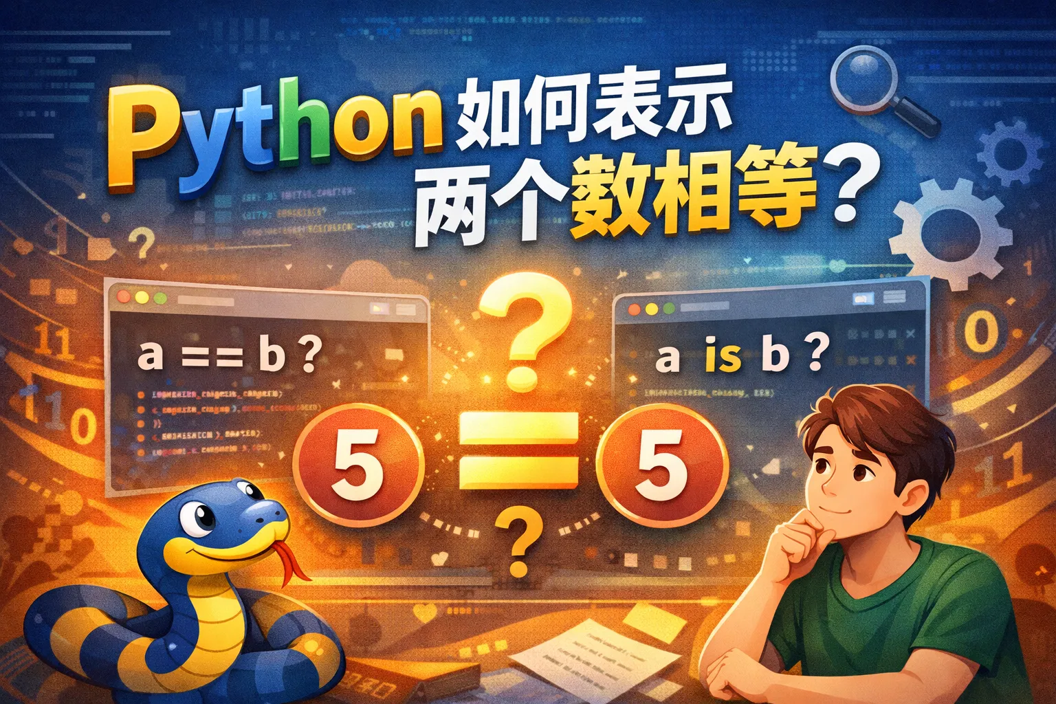 python如何表示两个数相等