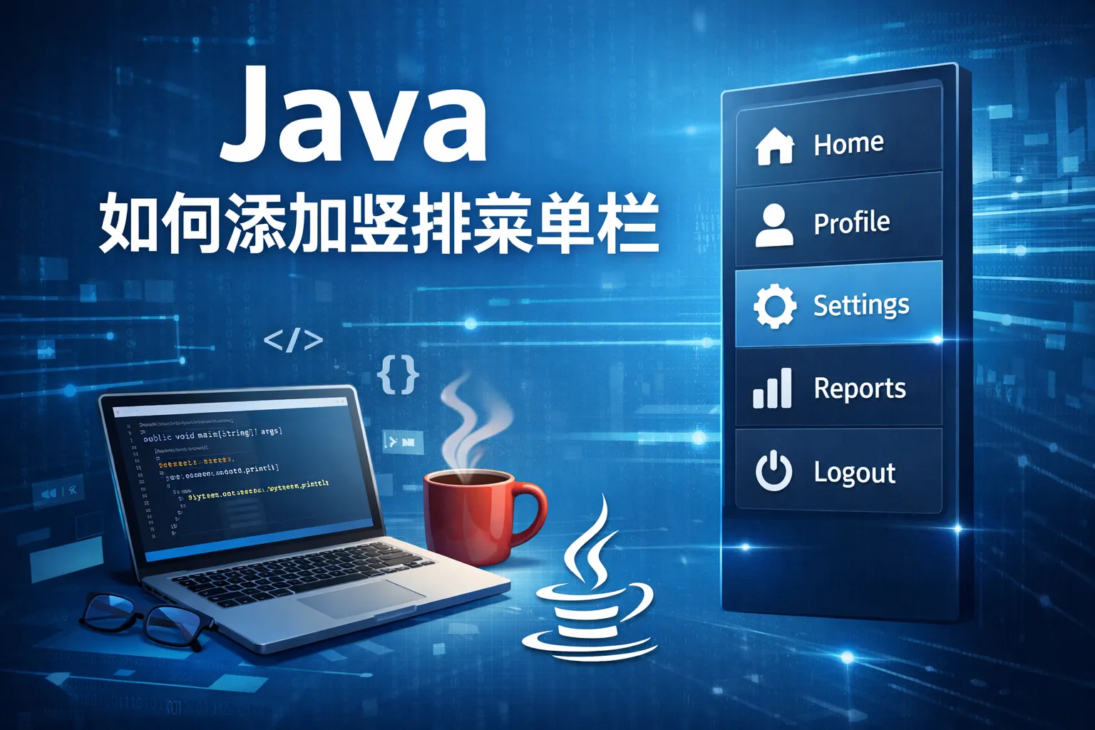 java 如何添加竖排菜单栏
