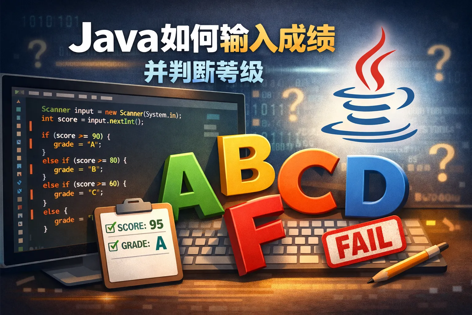 java如何输入成绩并判断等级