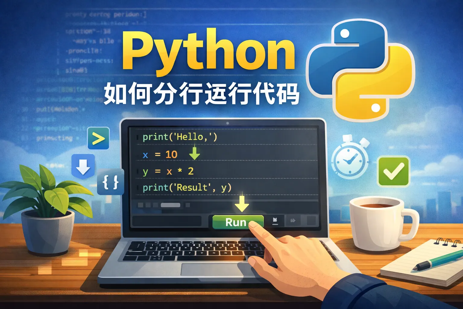 python如何分行运行代码