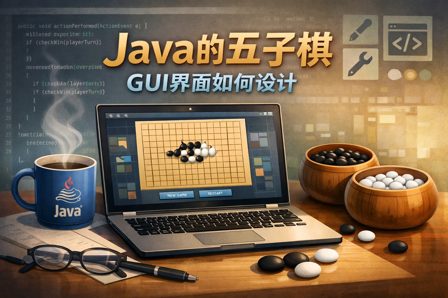 java的五子棋gui界面如何设计