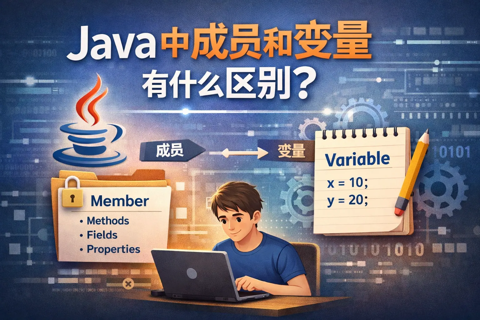 java中成员跟变量有什么区别