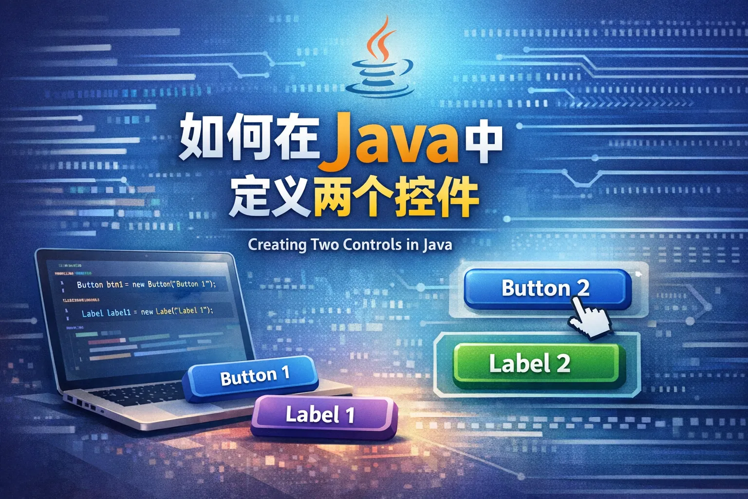 如何在java中定义两个控件