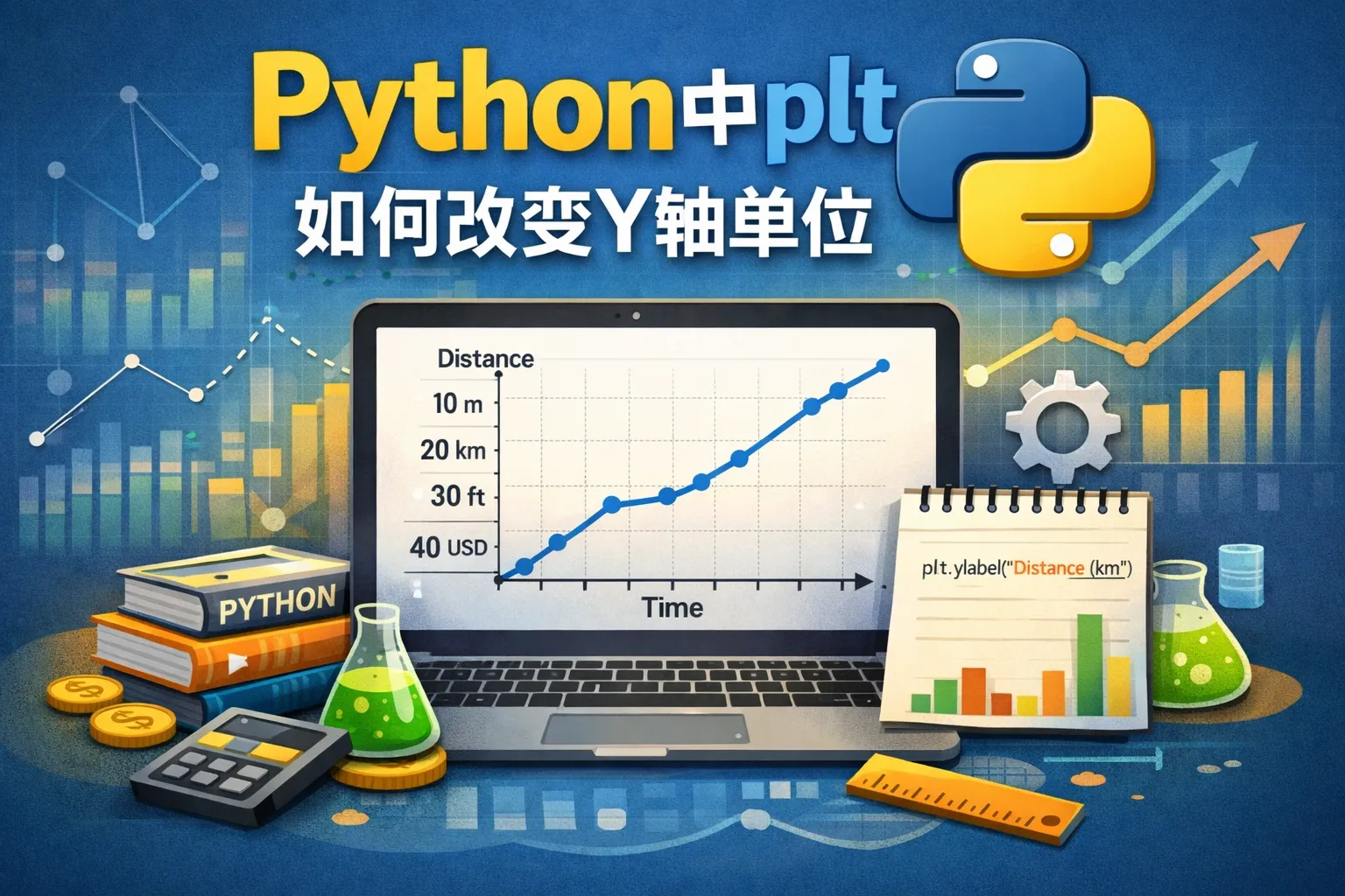 python中plt如何改变y轴单位