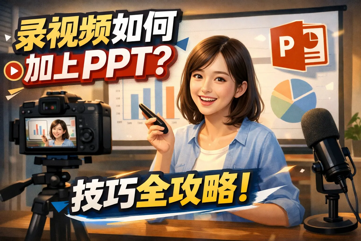 录视频如何加上ppt