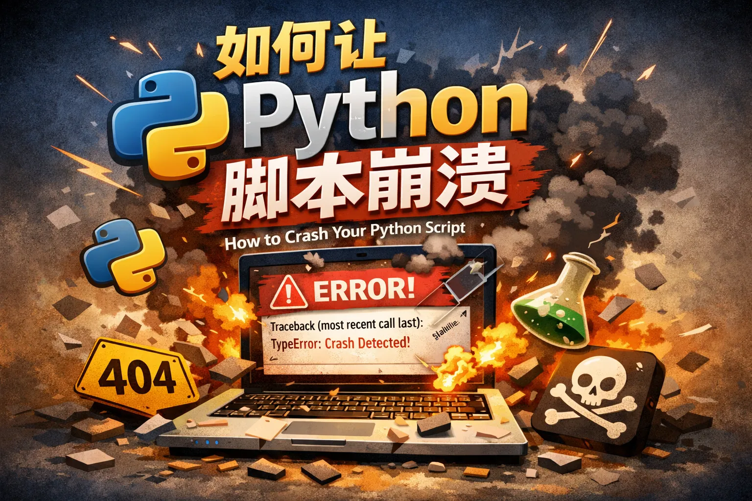 如何让python脚本崩溃