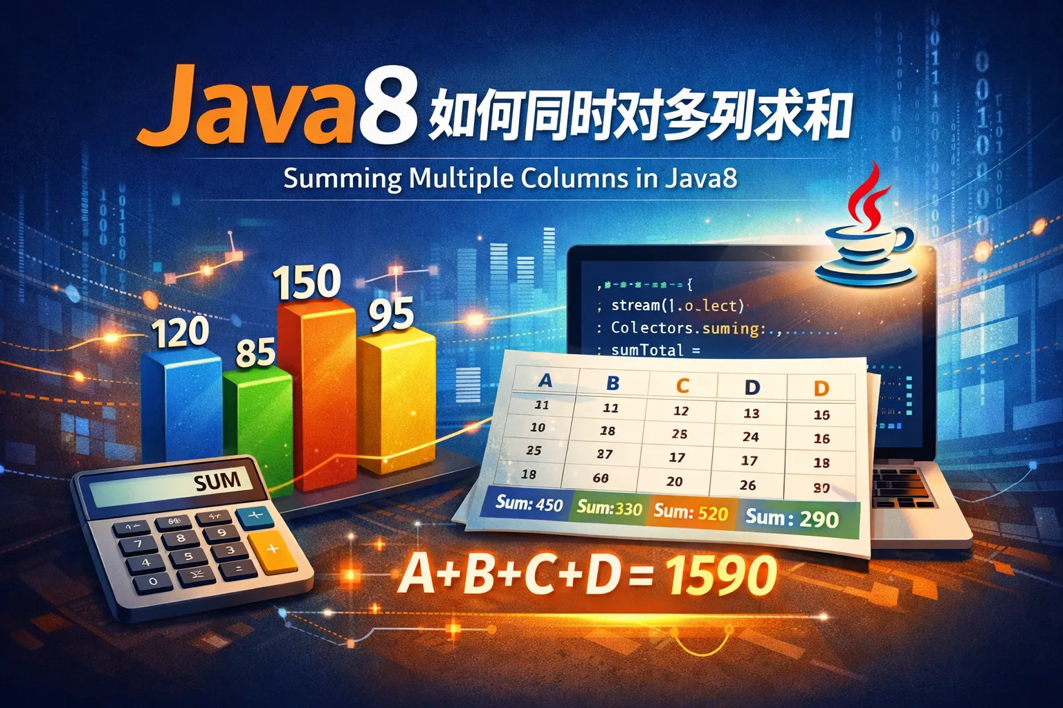 java8 如何同时对多列求和