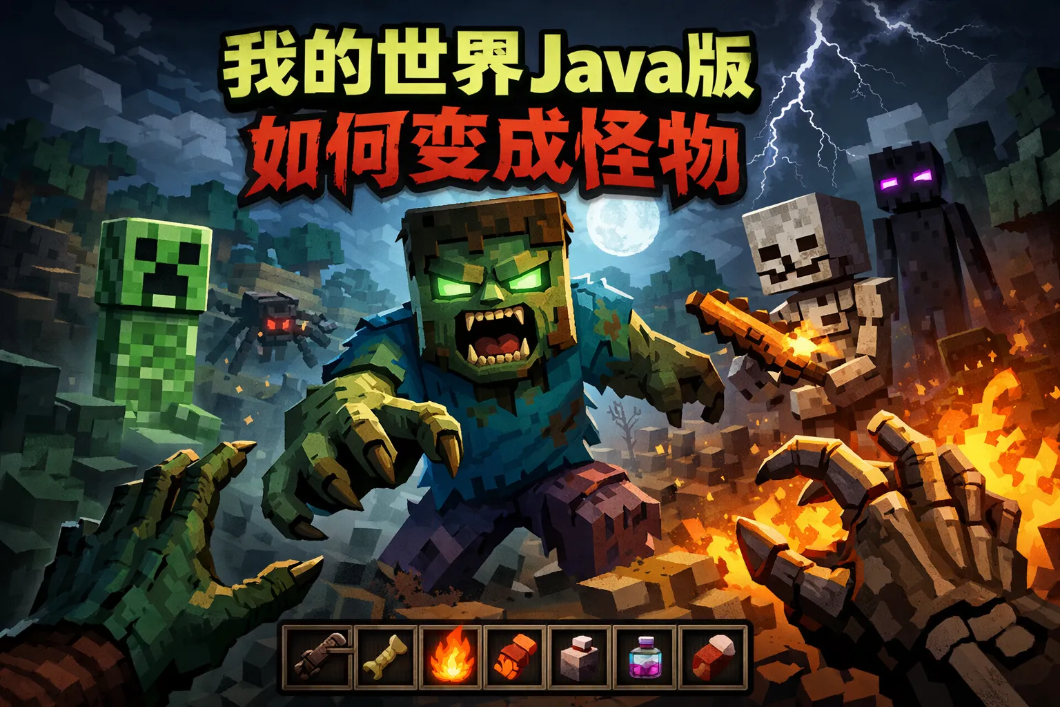 我的世界java版如何变成怪物