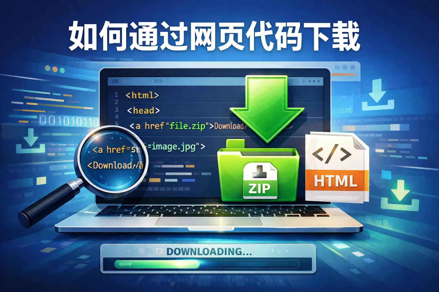 如何通过网页代码下载