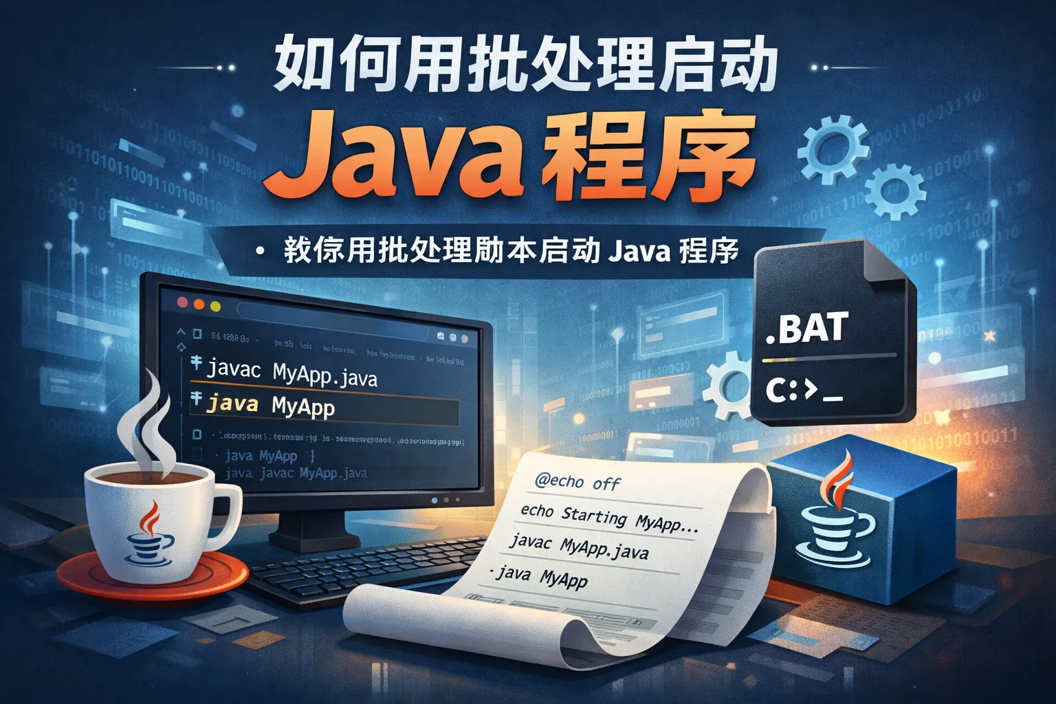 如何用批处理启动java程序